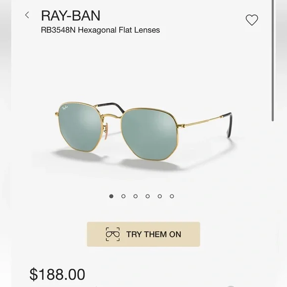 Ray-Ban- Hexagonal Flat Sunglasses in Polished Gold and Silver Flash Ray-Ban - Hexagonal Flat Lenses (Small) – Good See Co main image 3
